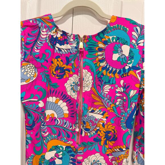 Kate Spade Pink Sea Garden Long Sleeve One Piece Rash Guard Swimsuit Size M NWT - Picture 4 of 8